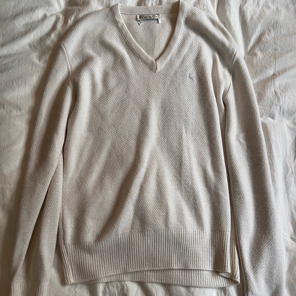 Dior Cream V-Neck Sweater